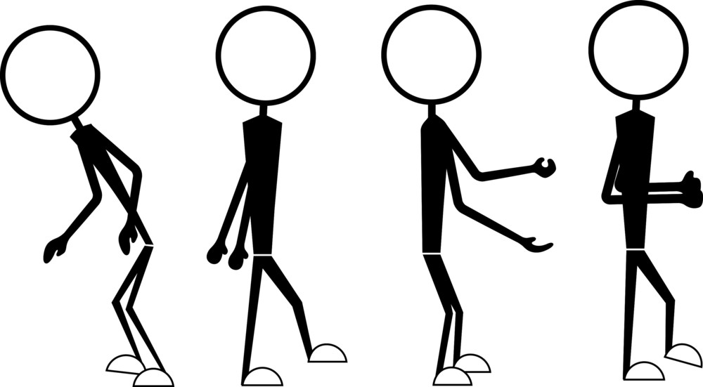 Set Of Cartoon Stick Figures Characters Royalty-Free Stock Image