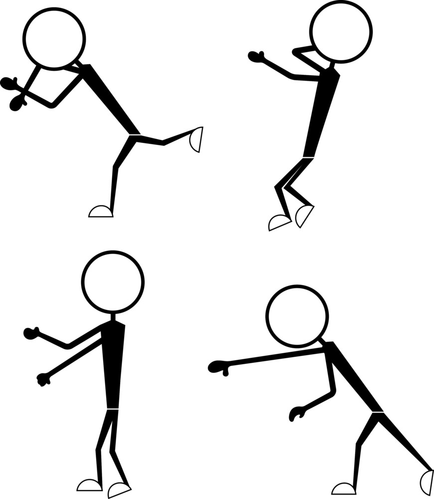 stick figure action poses