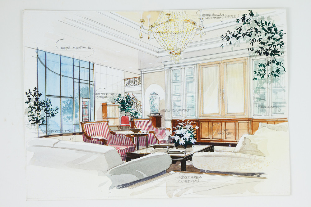 Sketch Of An Interior Living Room Royalty-Free Stock Image ...
