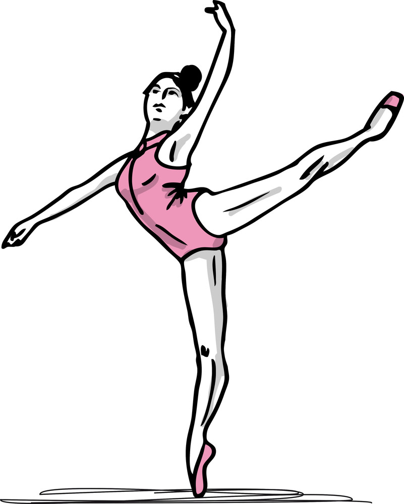 Sketch Of Ballet Dancer. Vector Illustration Royalty-Free Stock Image ...