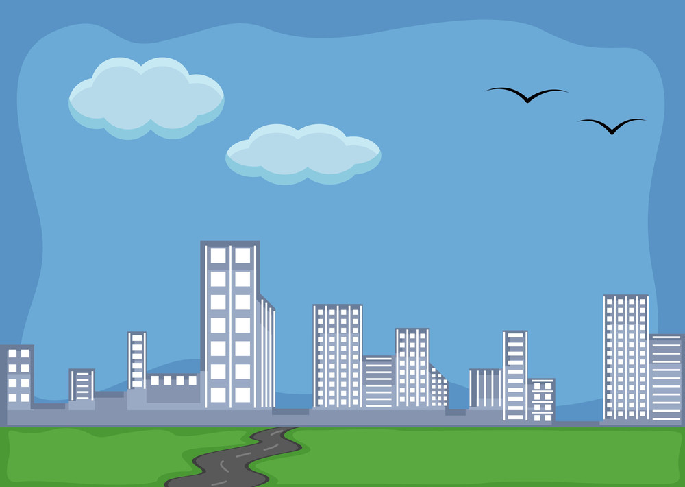 Skyscraper - Cartoon Background Vector Royalty-Free Stock Image