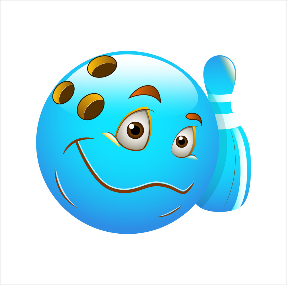 Bowling Ball Emoticon Face Emoji Cartoon Icon Stock Vector Image Art 