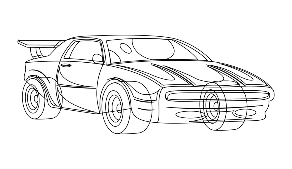 Sports Car Drawing Royalty-Free Stock Image - Storyblocks