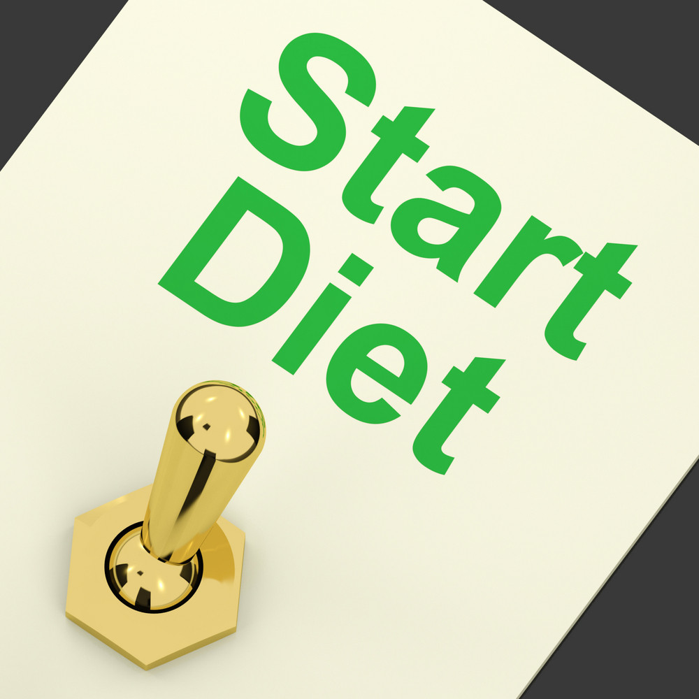 Start Diet Switch Shows Dieting Or Slimming Beginning