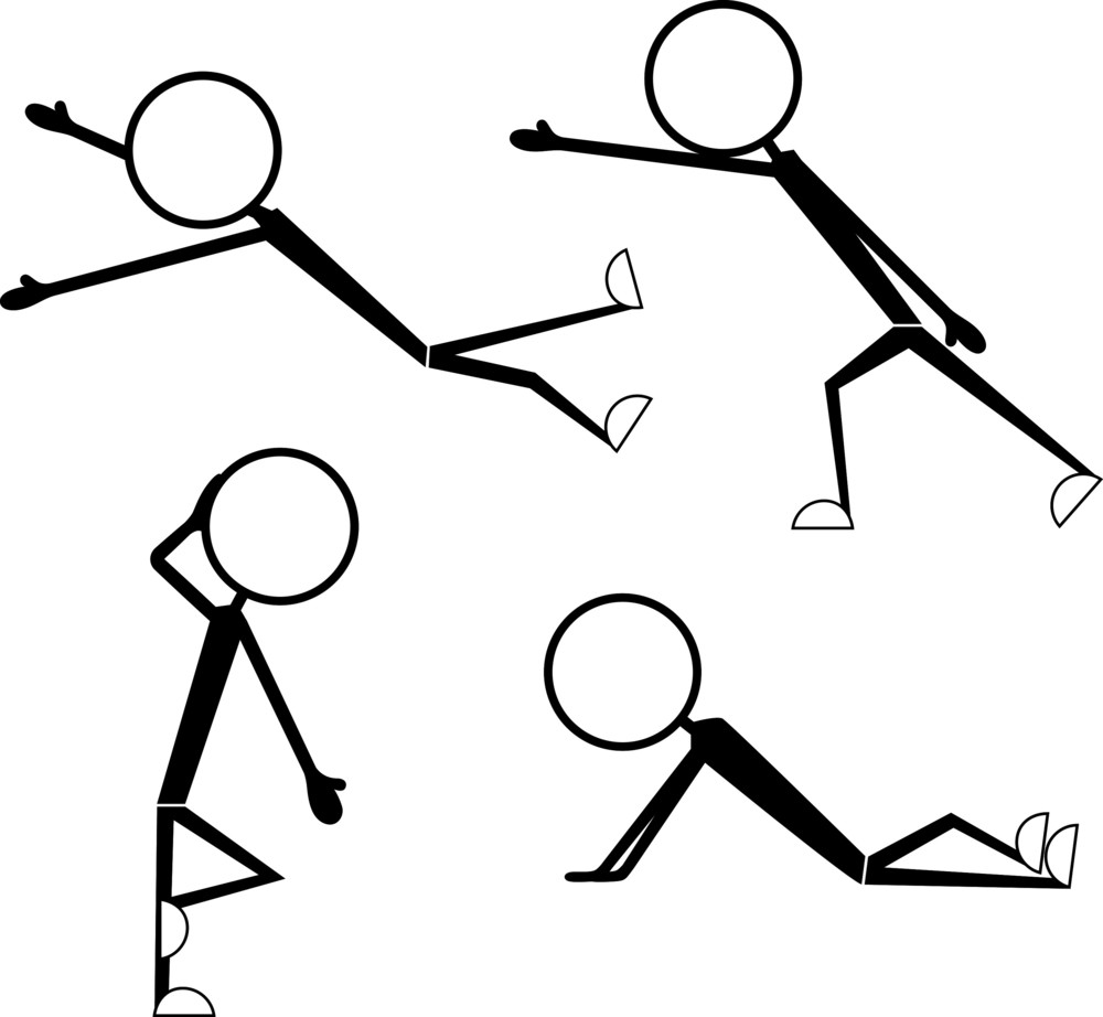 Stick Figure Cartoon Characters Actions Royalty-Free Stock Image