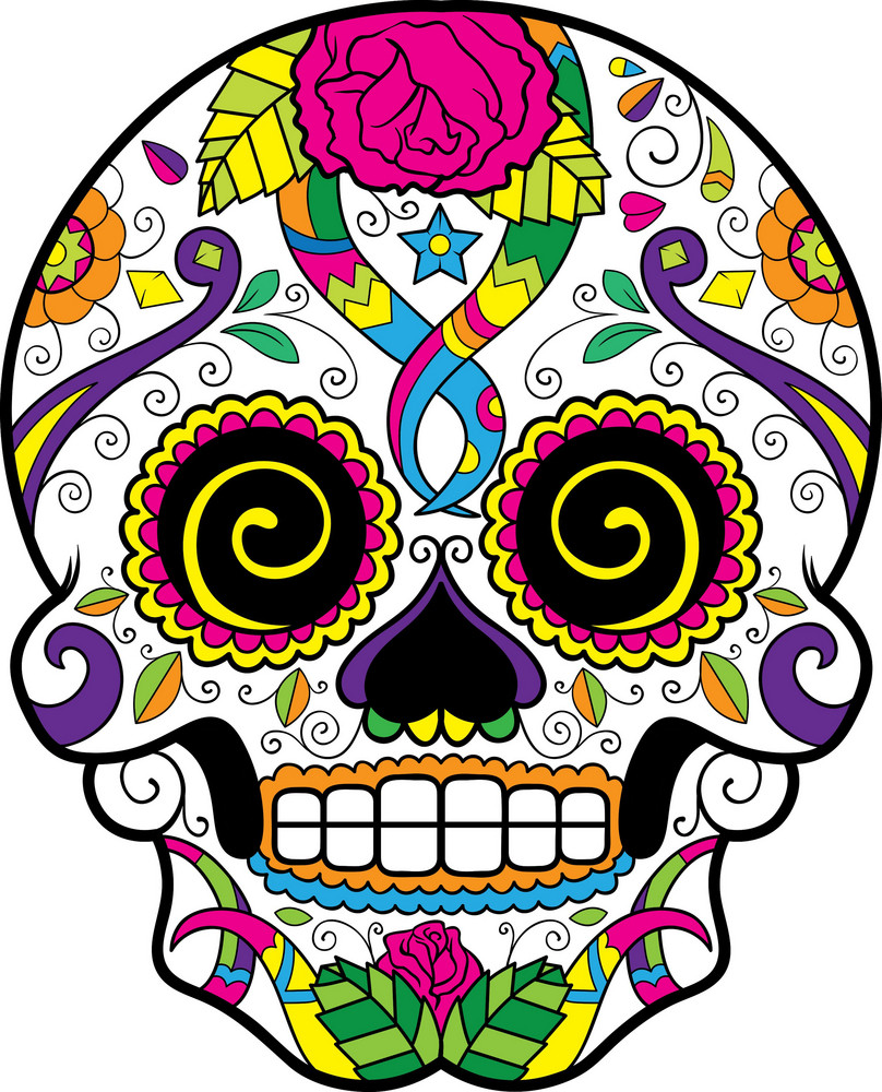 Sugar Skull Vector Element With Flower Royalty-Free Stock Image ...