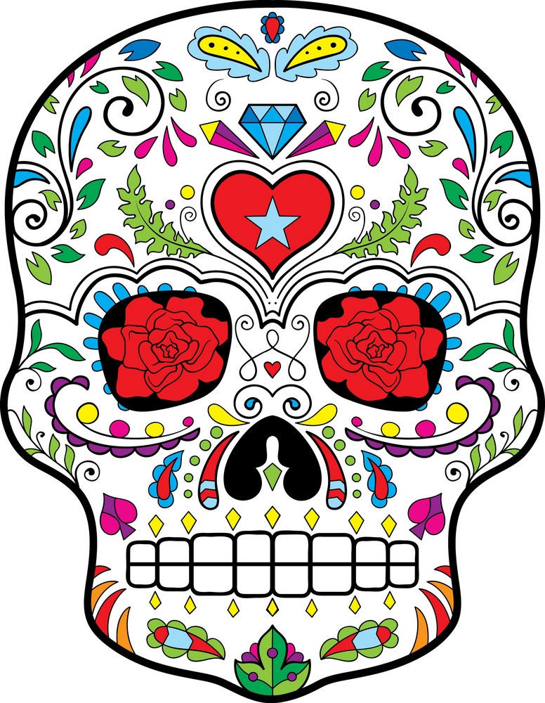 Sugar Skull Vector Element With Flower Royalty-Free Stock Image ...