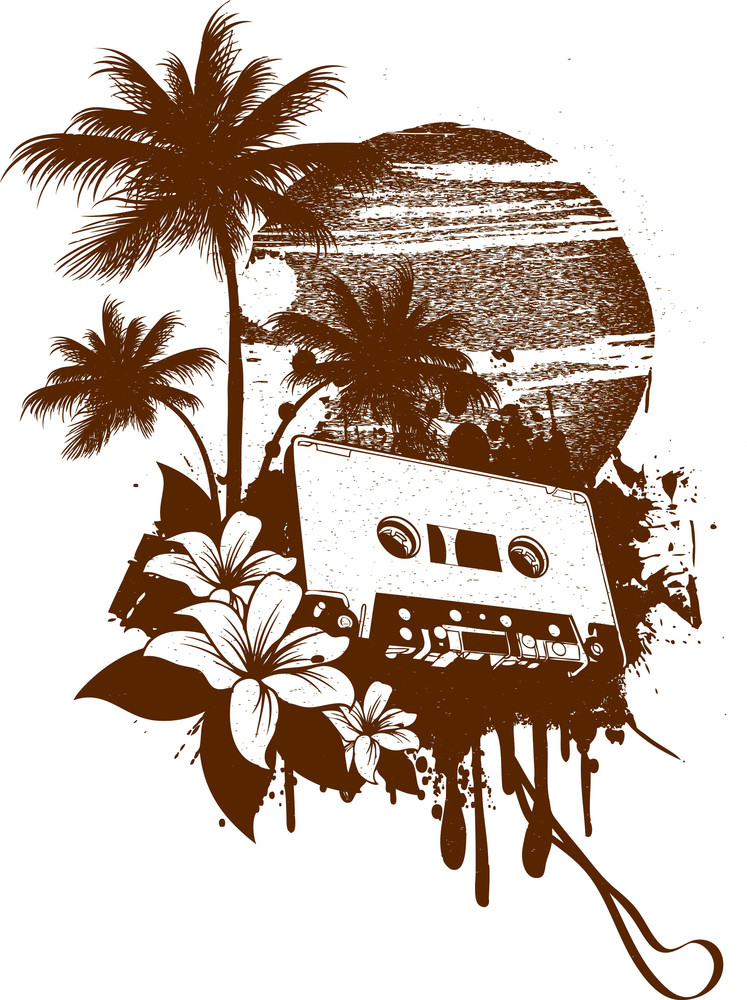 Download Summer Vector T-shirt Design With Palm Trees Royalty-Free ...
