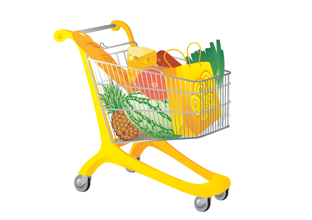 Supermarket Cart. Vector Illustration Royalty-Free Stock Image