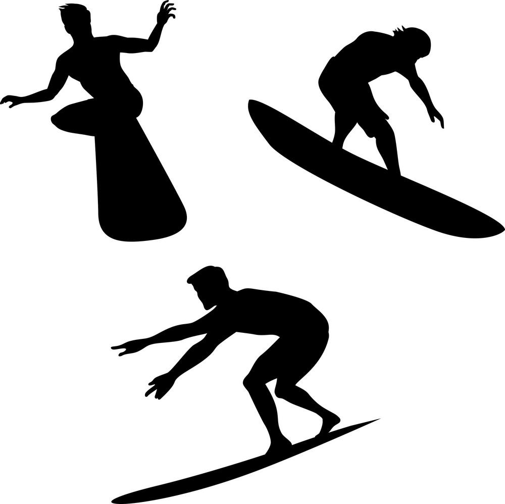 Surfers Silhouettes Royalty-Free Stock Image - Storyblocks