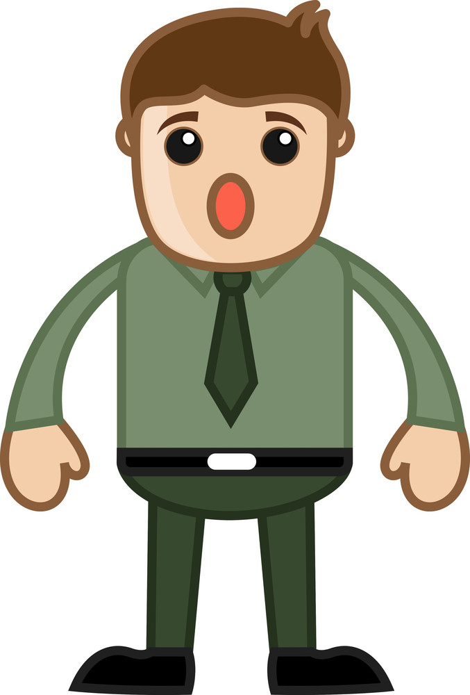 Surprised Office Person - Business Cartoon Character Vector Royalty