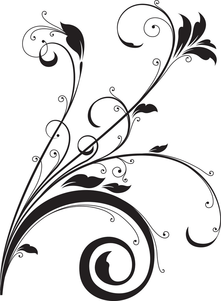 Swirl Floral Vector Element Royalty-Free Stock Image - Storyblocks