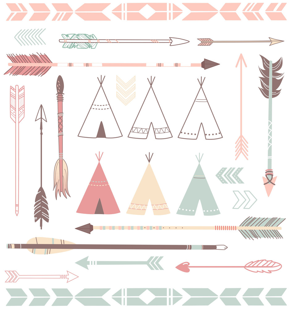 teepee tents and arrows collection hipster style_GJRghOOu_SB_PM