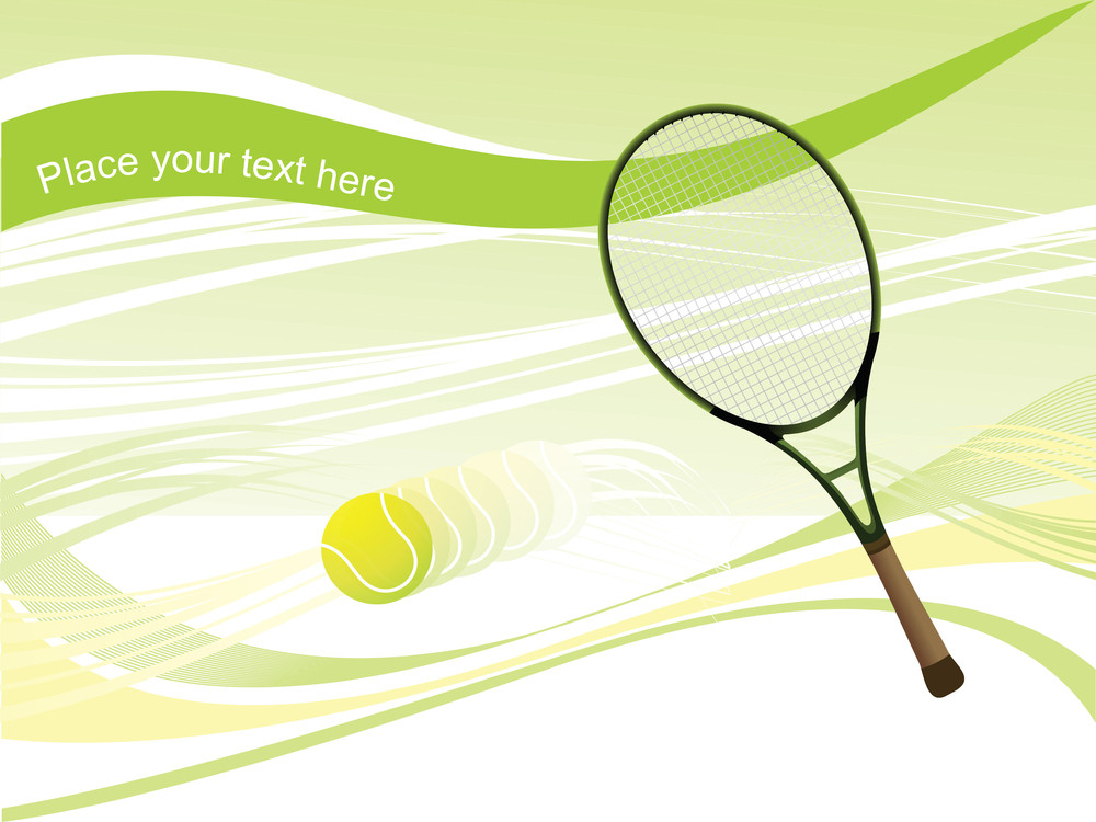Tennis Racket With Ball In Motion, Illustration