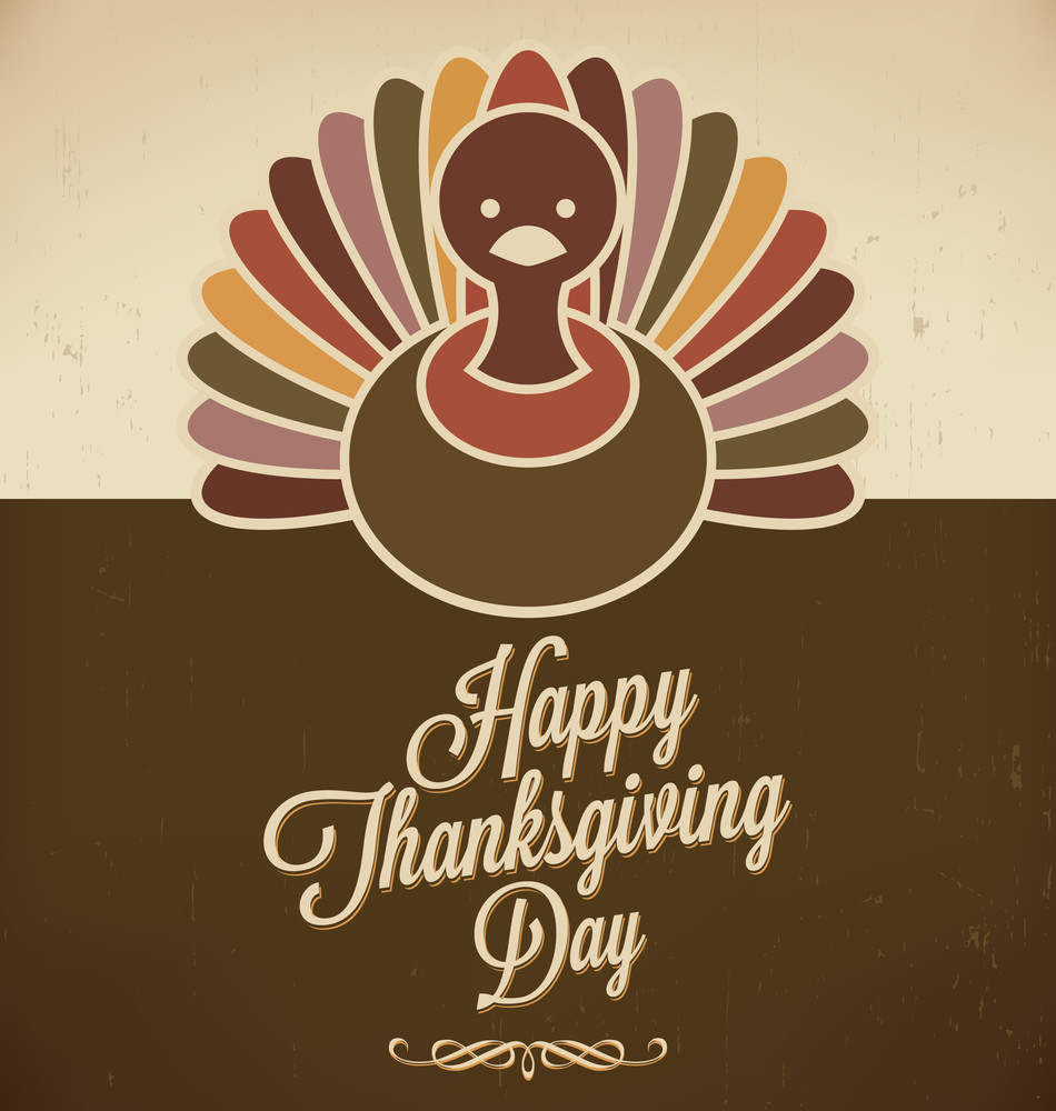 Thanksgiving Design Retro Style Elements Thanksgivings Day