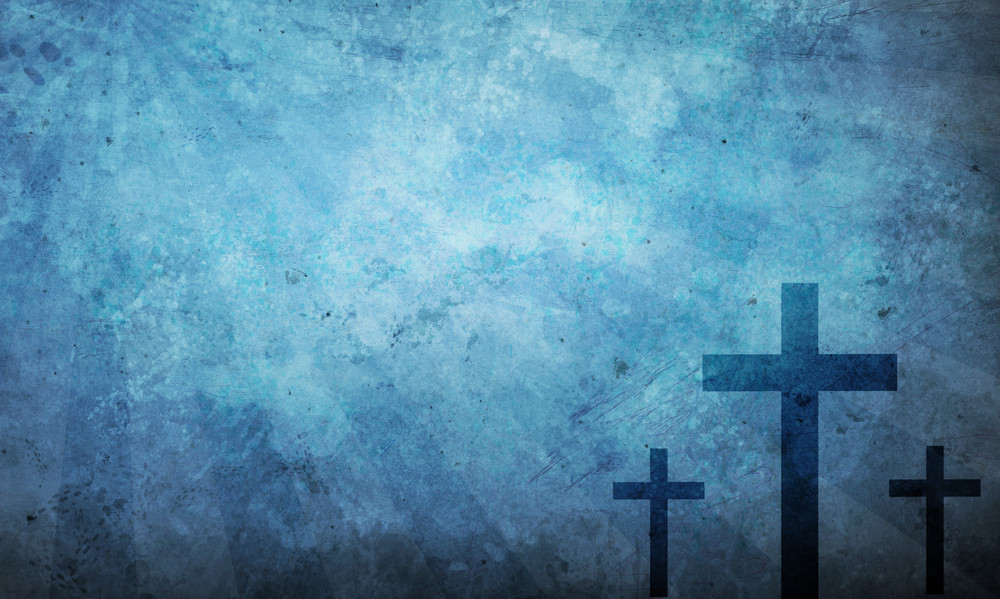 Three crosses on a blue textured background Royalty-Free Stock Image ...