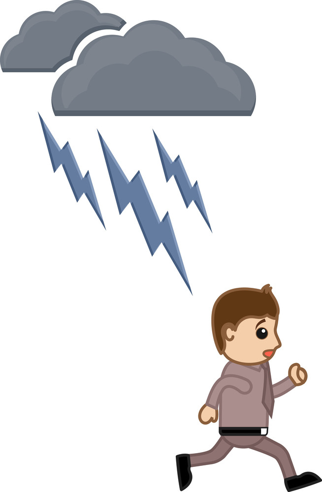 Thunder Lightning - Cartoon Vector Illusatrtion Royalty-Free Stock