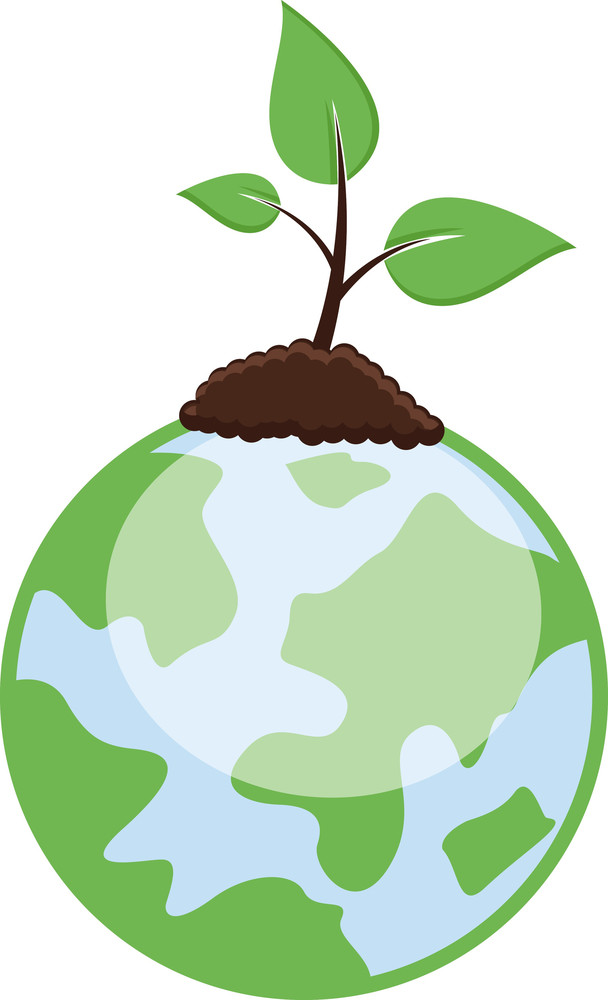 Tiny Plant Growing On Earth Vector Illustration Royalty-Free Stock ...