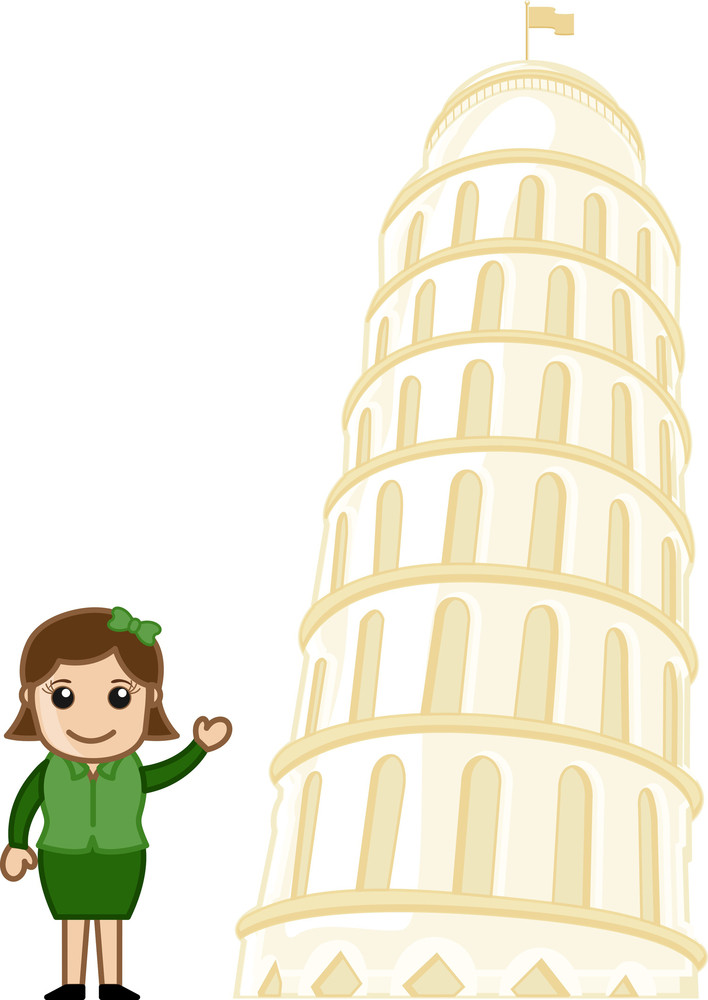 Tower Of Pisa Vector Cartoon Royalty-Free Stock Image - Storyblocks