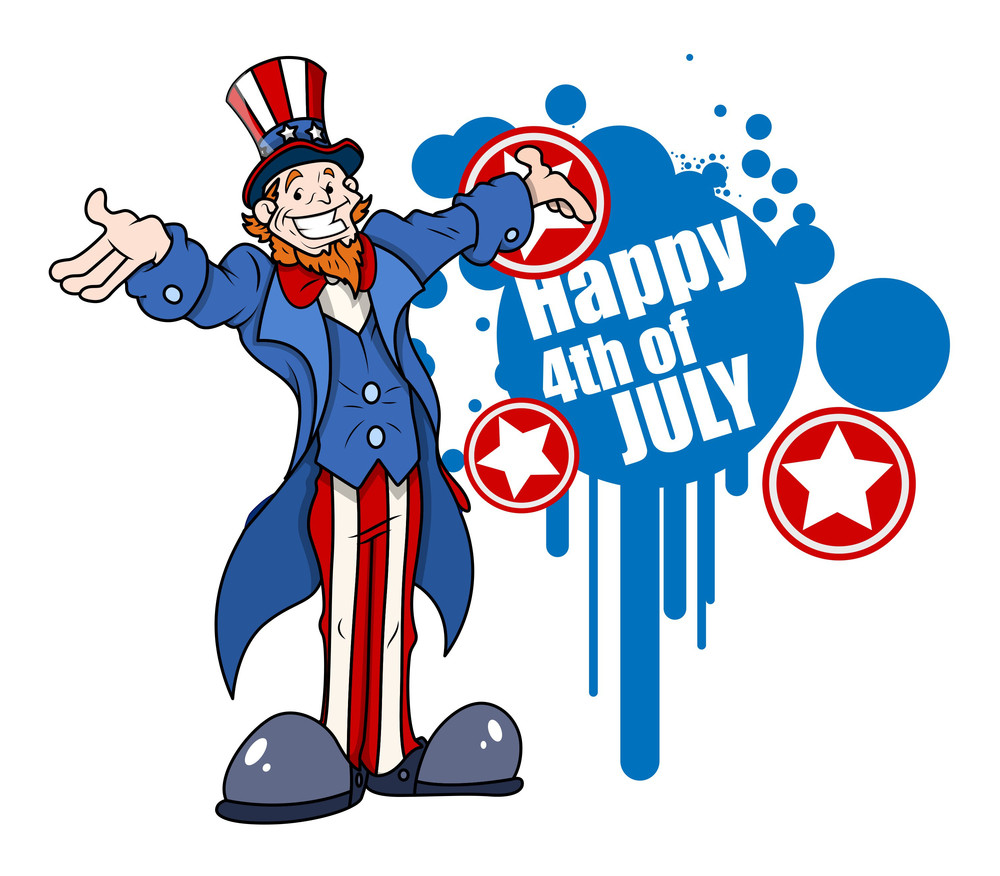 Uncle Sam Wishes Happy 4th Of July Royalty-Free Stock ...