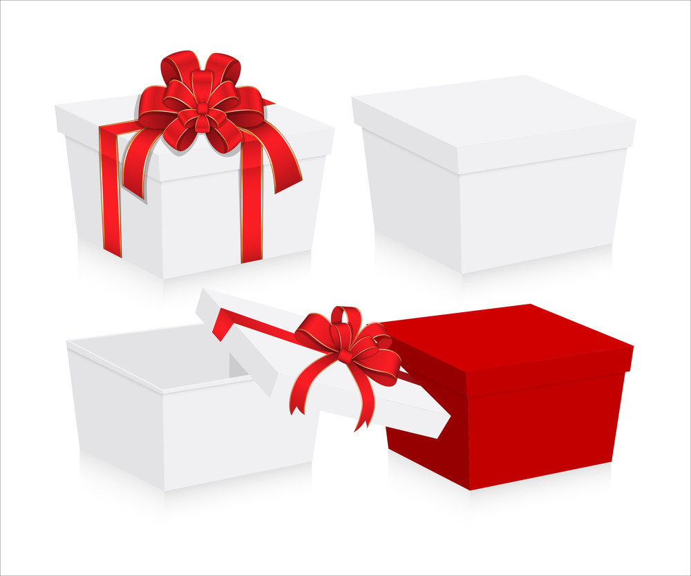 Valentine Gift Boxes With Ribbon Bow Vector Royalty Free