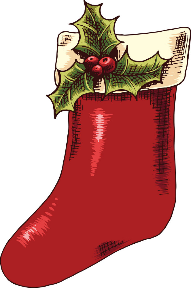 Vector Christmas Stocking Royalty-Free Stock Image - Storyblocks
