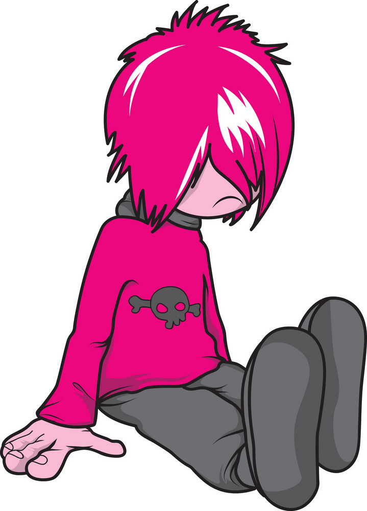 Vector Emo Girl Royalty-Free Stock Image - Storyblocks