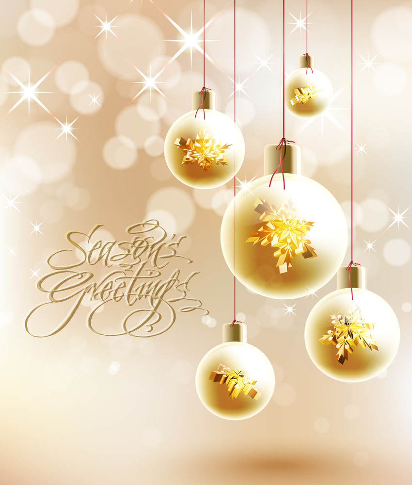 Vector Golden Christmas Baubles