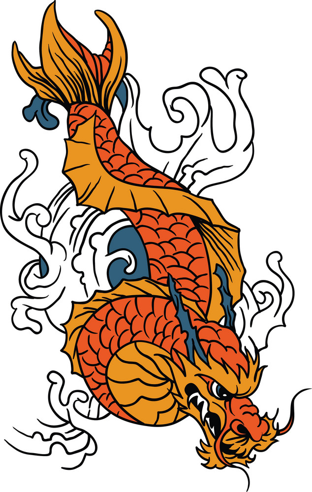 Vector Koi Fish Royalty-Free Stock Image - Storyblocks