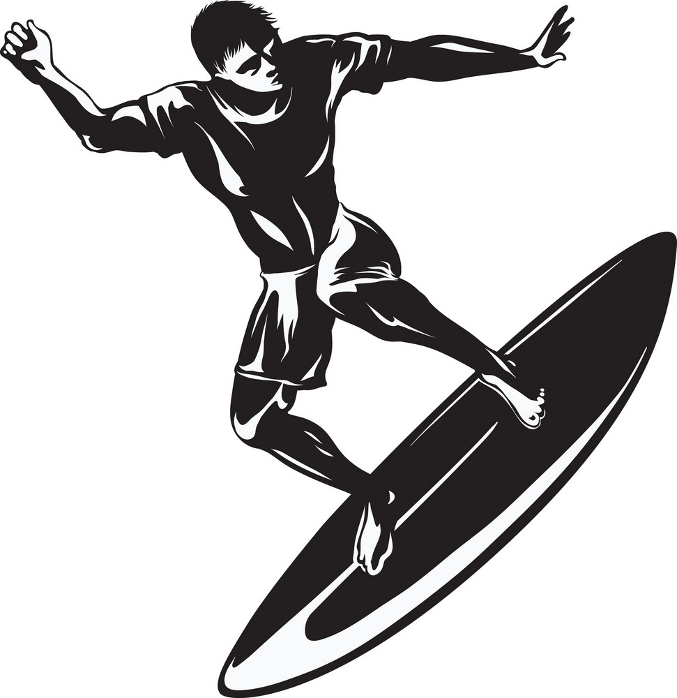 Vector Surfer Silhouette Royalty-Free Stock Image - Storyblocks
