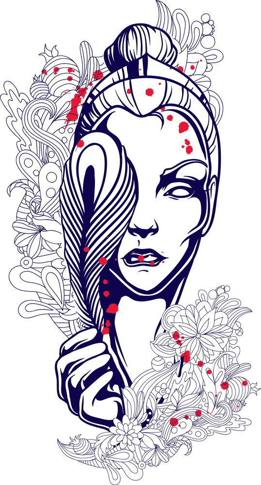 Download Vector T-shirt Design With Girl Face Royalty-Free Stock ...