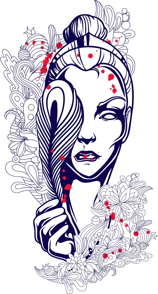 Vector T-shirt Design with Beautiful Girl | Vector T-Shirt Designs ...