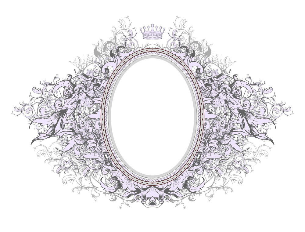 Download Vector Vintage Floral Frame With Crown Royalty-Free Stock ...