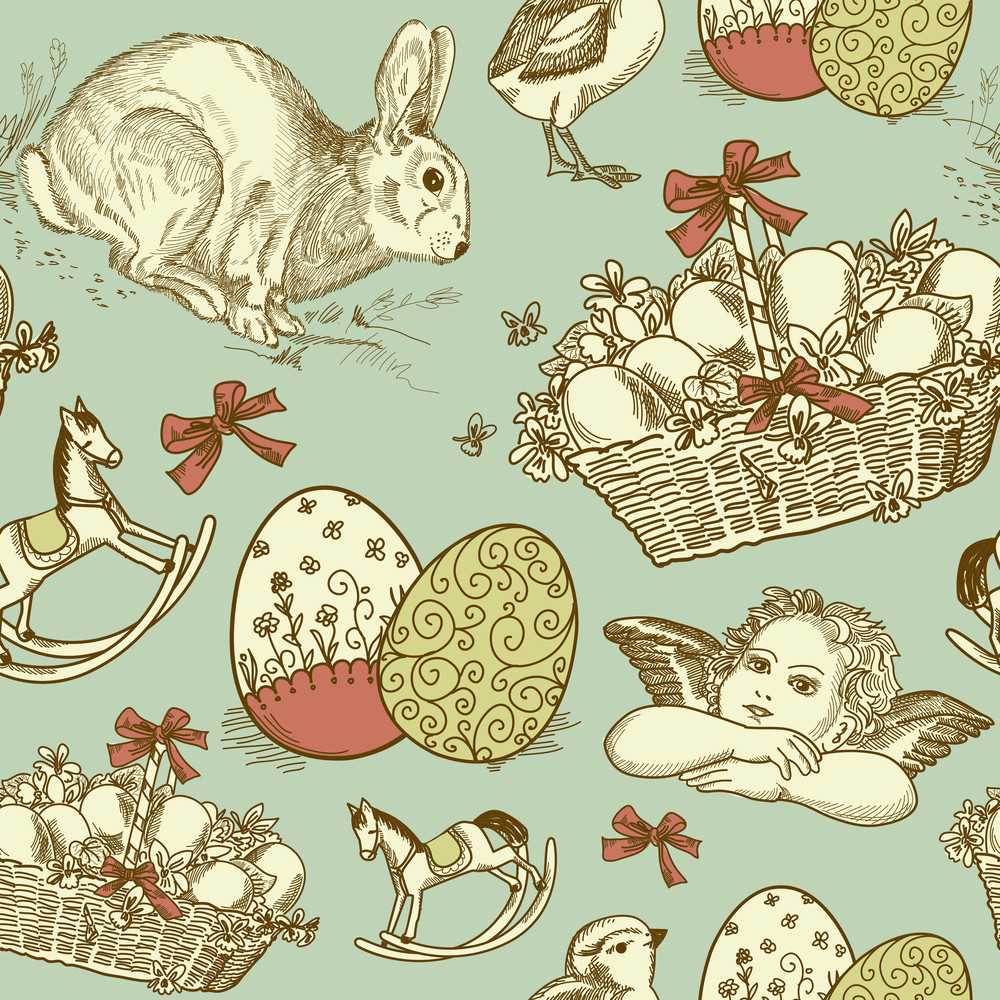 Vintage Easter Seamless Background Royalty-Free Stock Image - Storyblocks