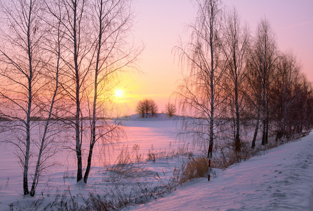 Beautiful winter sunrise Royalty-Free Stock Image - Storyblocks