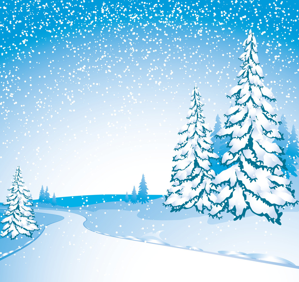Download Winter Landscape. Vector. Royalty-Free Stock Image - Storyblocks