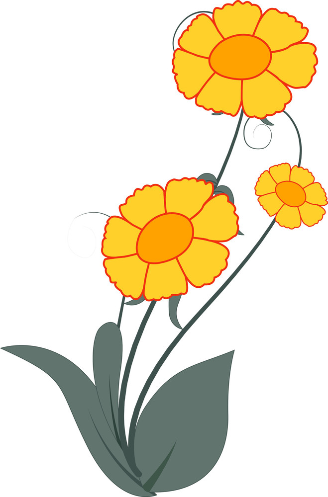 Yellow Flowers Clipart Royalty Free Stock Image Storyblocks Images