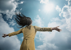 Image result for picture of a woman praising the wind