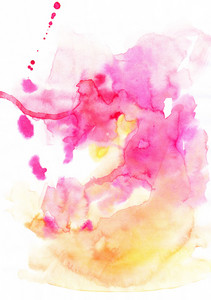 Abstract Hand Drawn Watercolor Background In Yellow And Pink