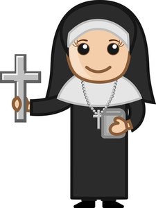 Cartoon Vector Character - Happy Religious Nun Royalty-Free Stock Image