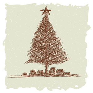 Christmas Tree Collection. Vintage Royalty-Free Stock Image - Storyblocks