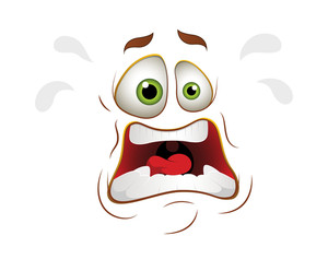 Scared Cartoon Face Expression Royalty-Free Stock Image - Storyblocks