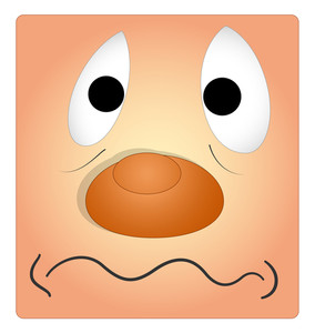 Cartoon Scared Face Expression Royalty-Free Stock Image - Storyblocks