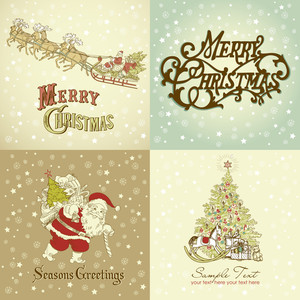 Set Of Christmas Cards Royalty-Free Stock Image - Storyblocks