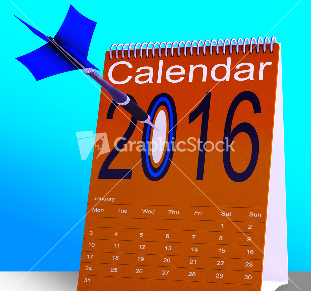 2016 Schedule Calendar Shows Future Business Targets
