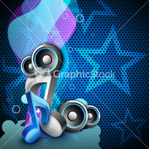  Abstract Music Background With Speakers And Dancing 