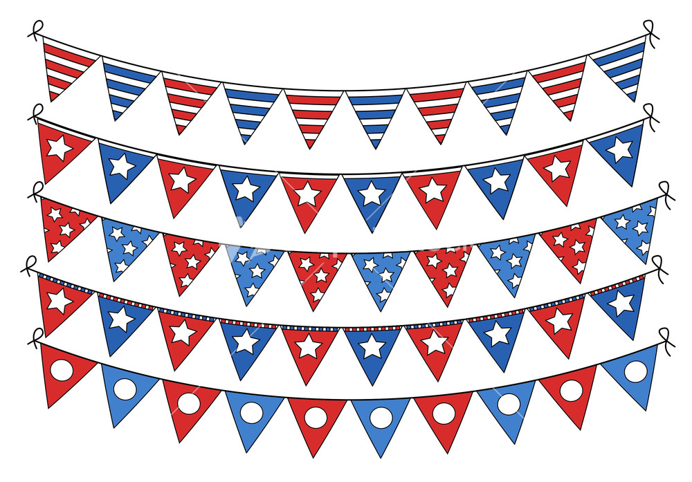 4th Of July Flag Banners Vector Stock Image