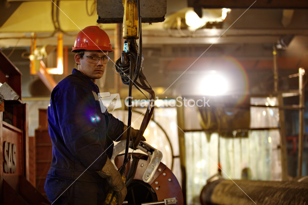 Welding machine operator. welding underwater pipeline.