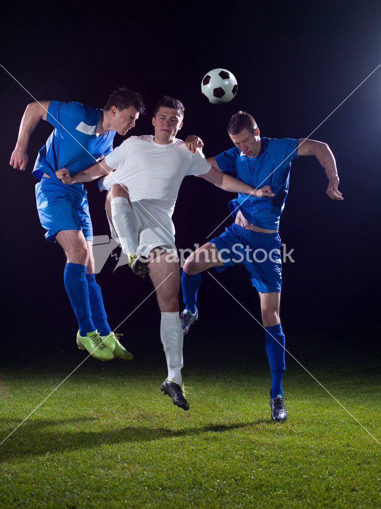 Soccer players duel