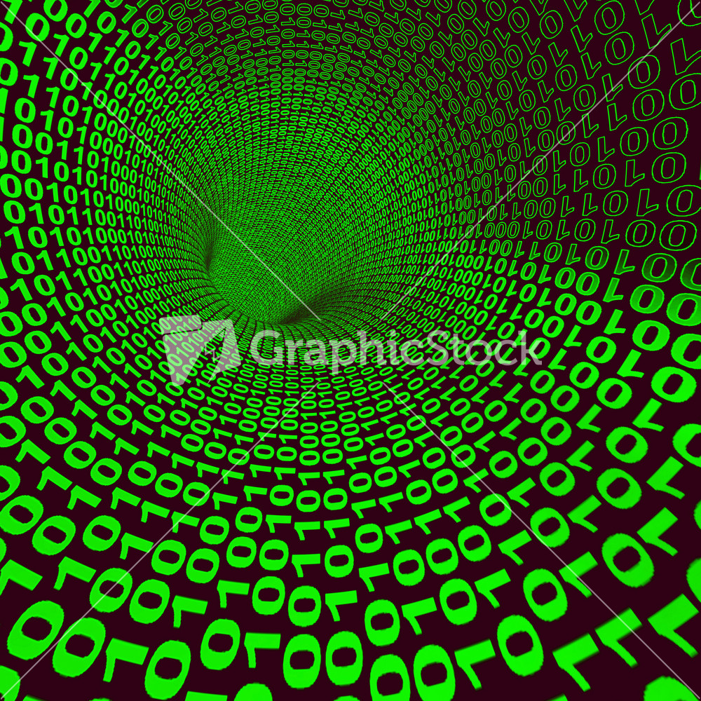 Abstract Binary Code Tunnel Showing Technology And Computing